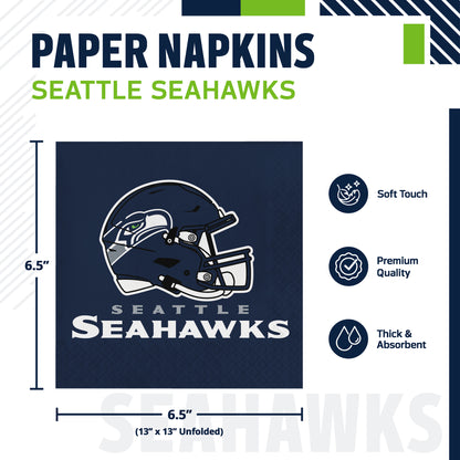 Officially Licensed Seattle Seahawks NFL Football Luncheon Napkins 192 ct Bulk