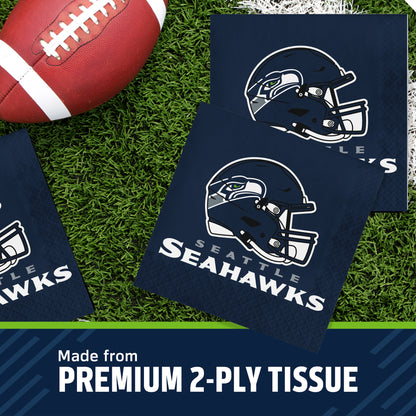 Officially Licensed Seattle Seahawks NFL Football Luncheon Napkins 192 ct Bulk