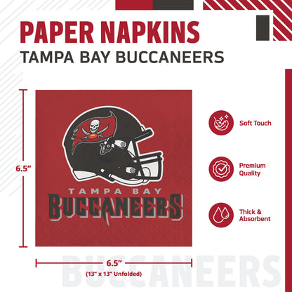 Officially Licensed Tampa Bay Buccaneers NFL Football Luncheon Napkins 192 ct Bulk