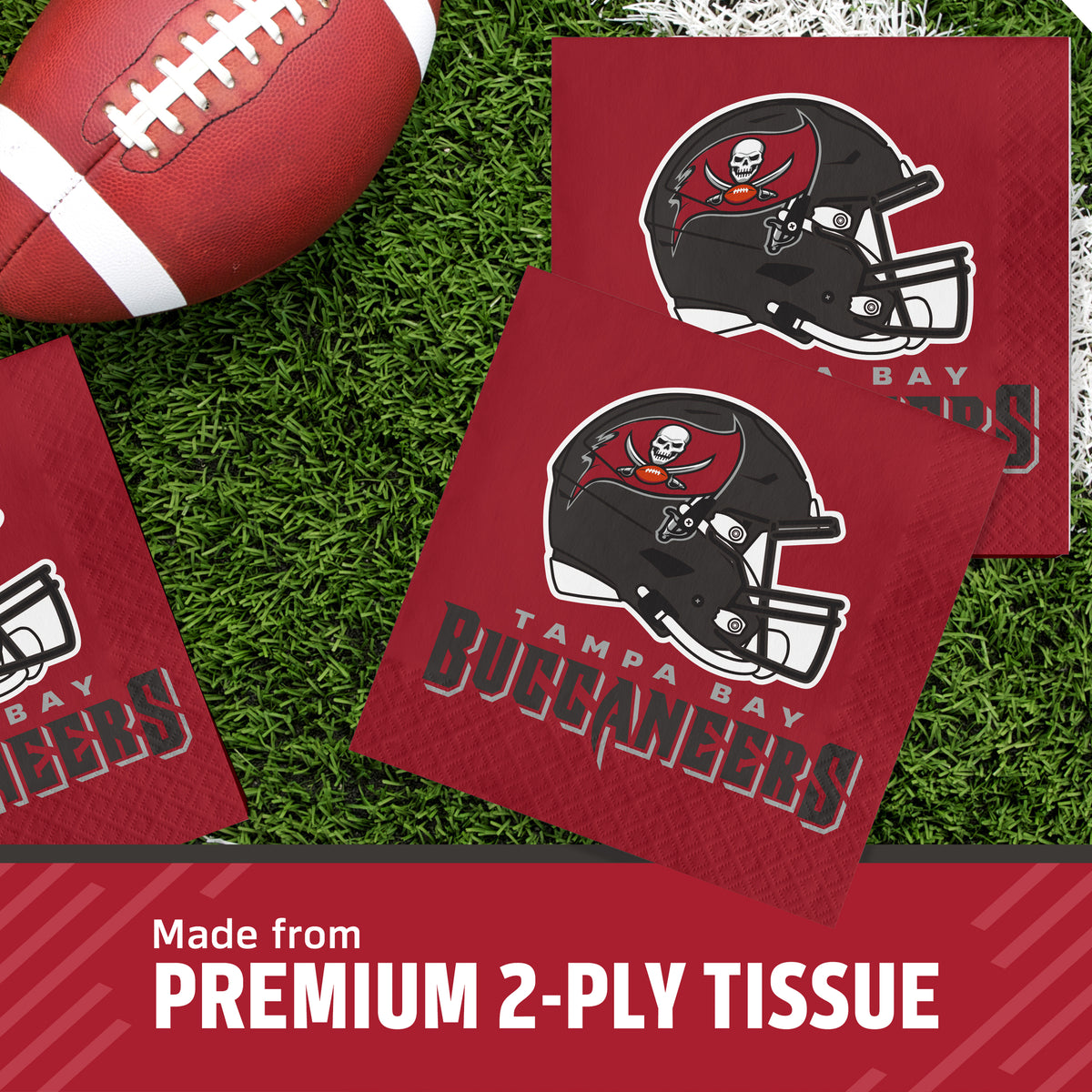 Officially Licensed Tampa Bay Buccaneers NFL Football Luncheon Napkins 192 ct Bulk