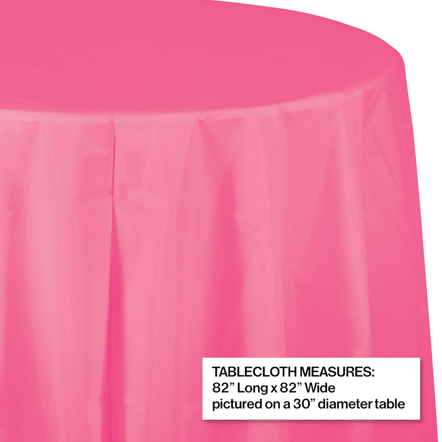 Candy Pink Octy-Round Plastic Tablecloths 12 ct