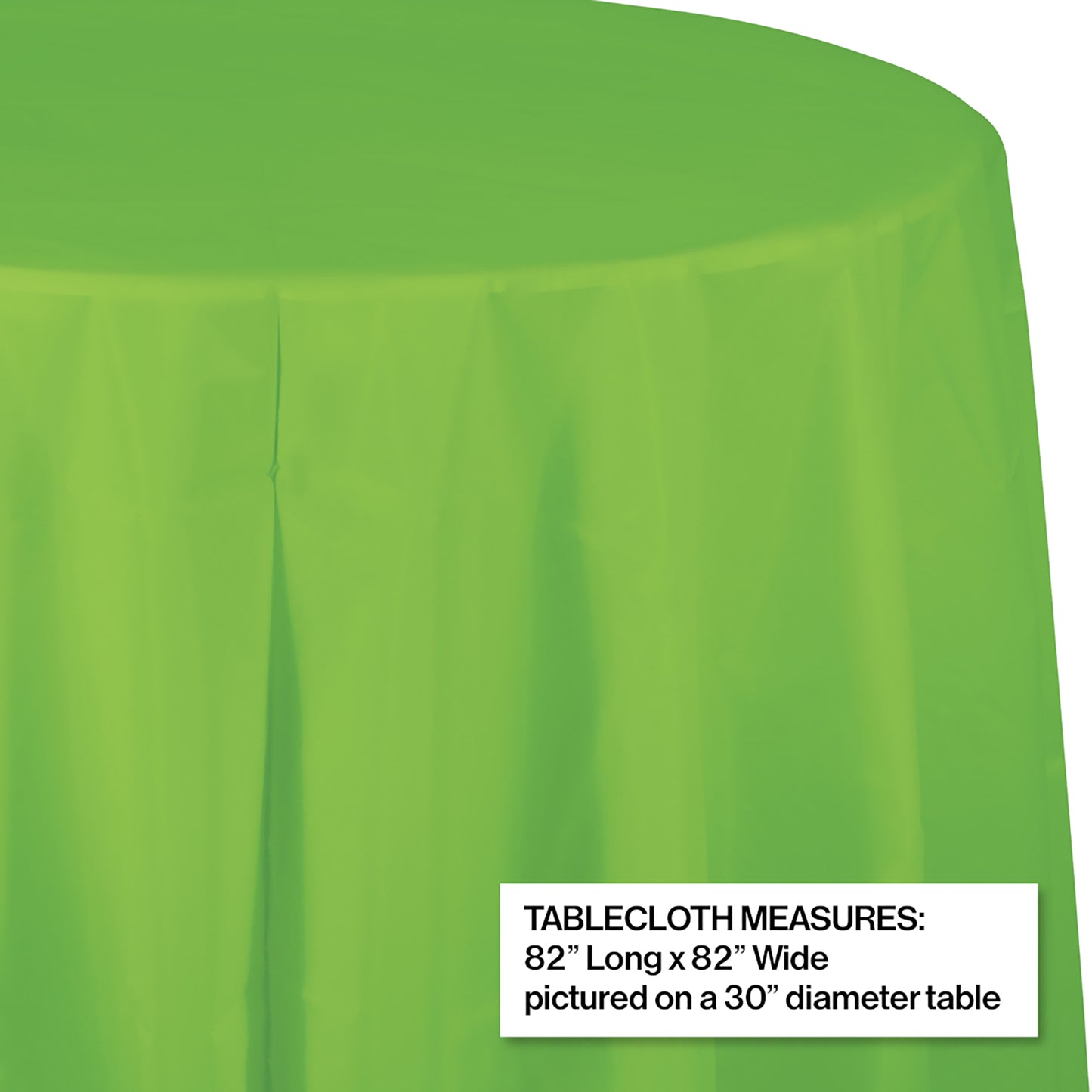 Fresh Lime Octy-Round Plastic Tablecloths 12 ct