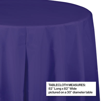 Purple Octy-Round Plastic Tablecloths 12 ct
