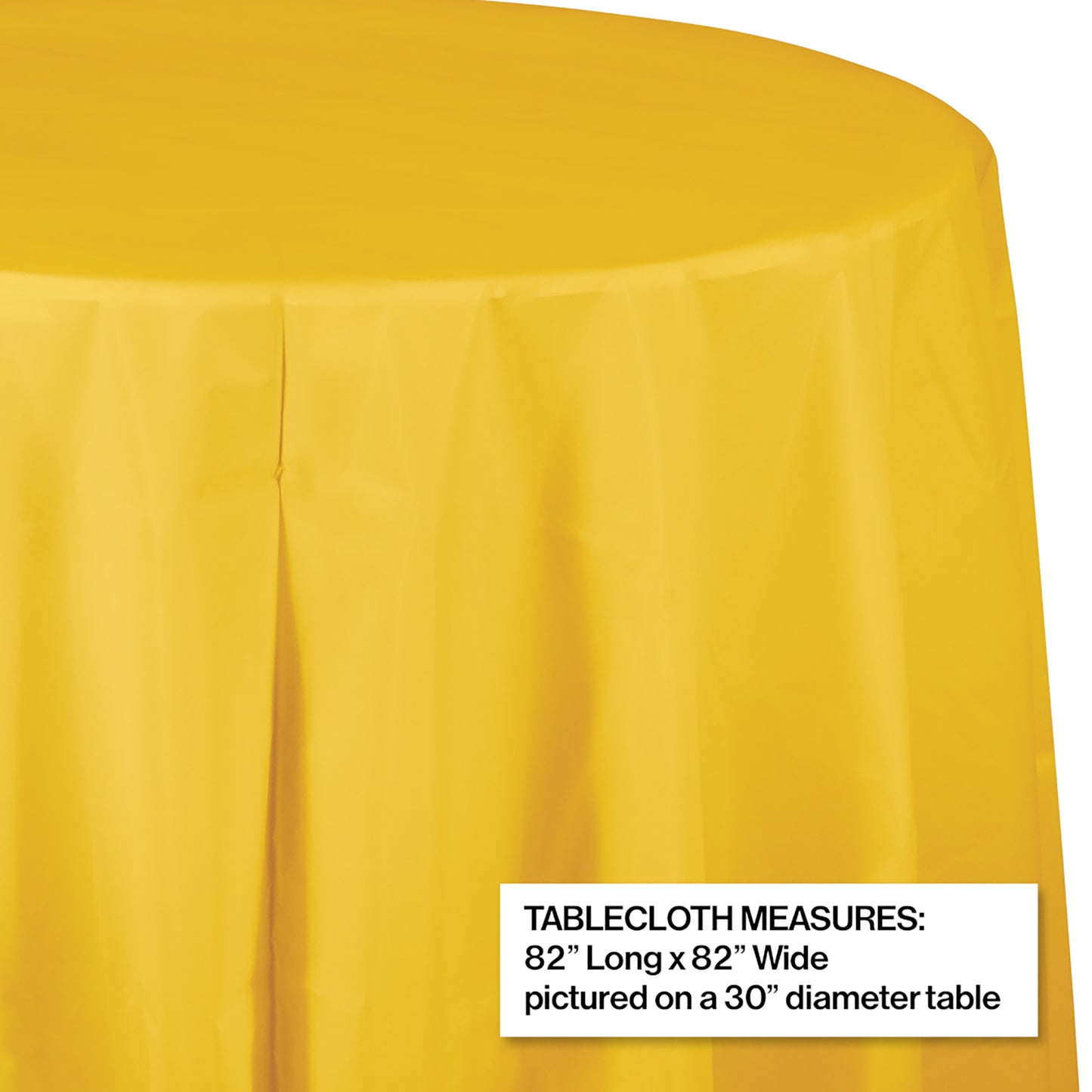 School Bus Yellow Octy-Round Plastic Tablecloths 12 ct