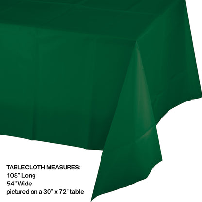 Hunter Green Plastic Tablecloths 12 ct