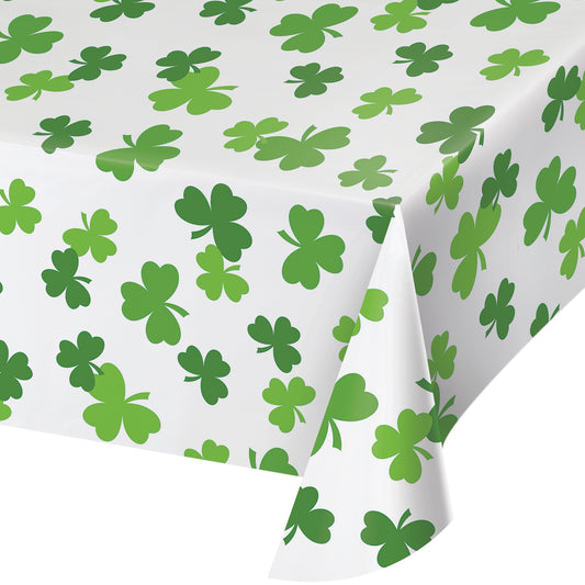 Shamrock Plastic Tablecloths 12 ct