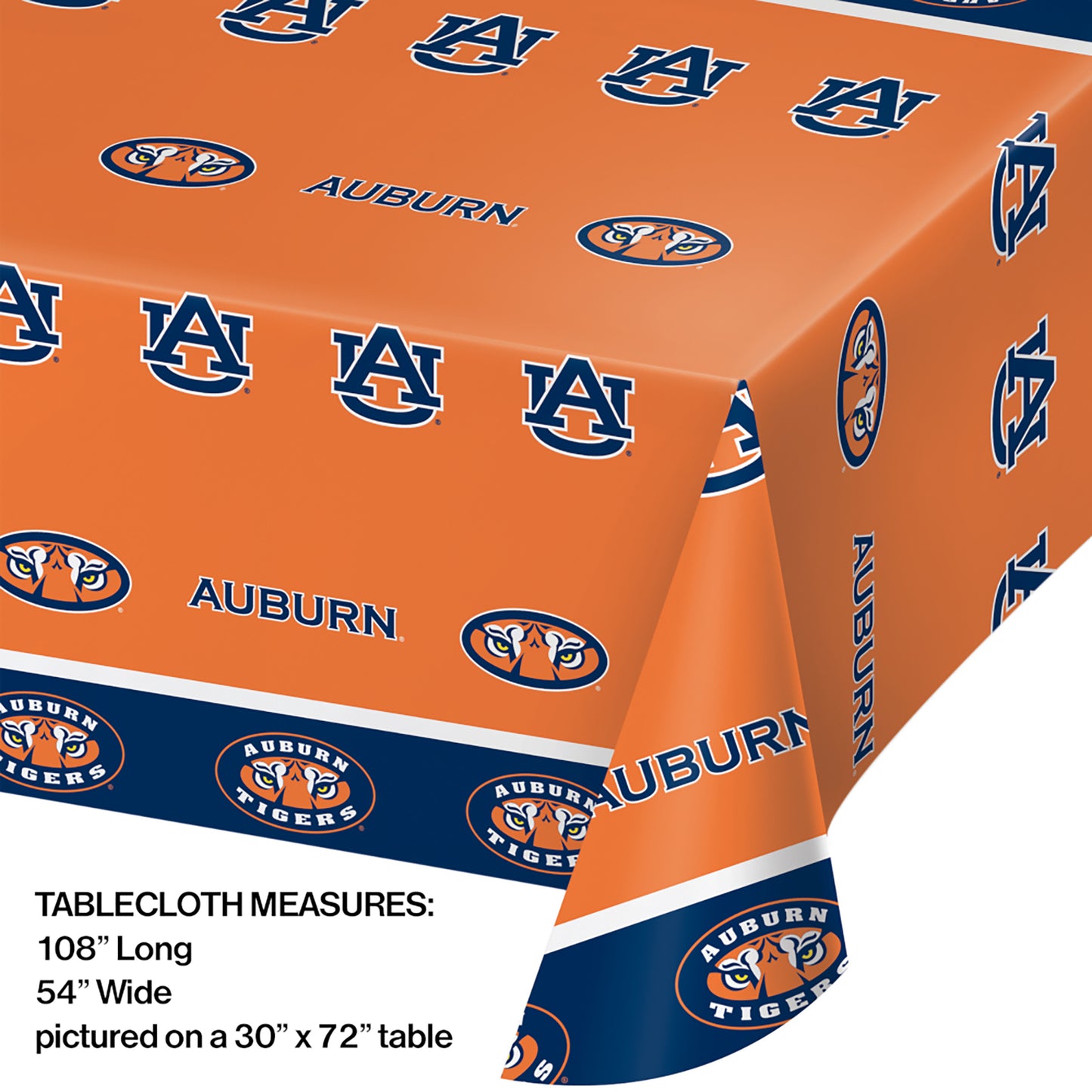 Auburn Plastic Tablecloths 12 ct