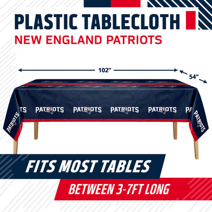 Officially Licensed New England Patriots NFL Football Tablecloths 12 ct Bulk