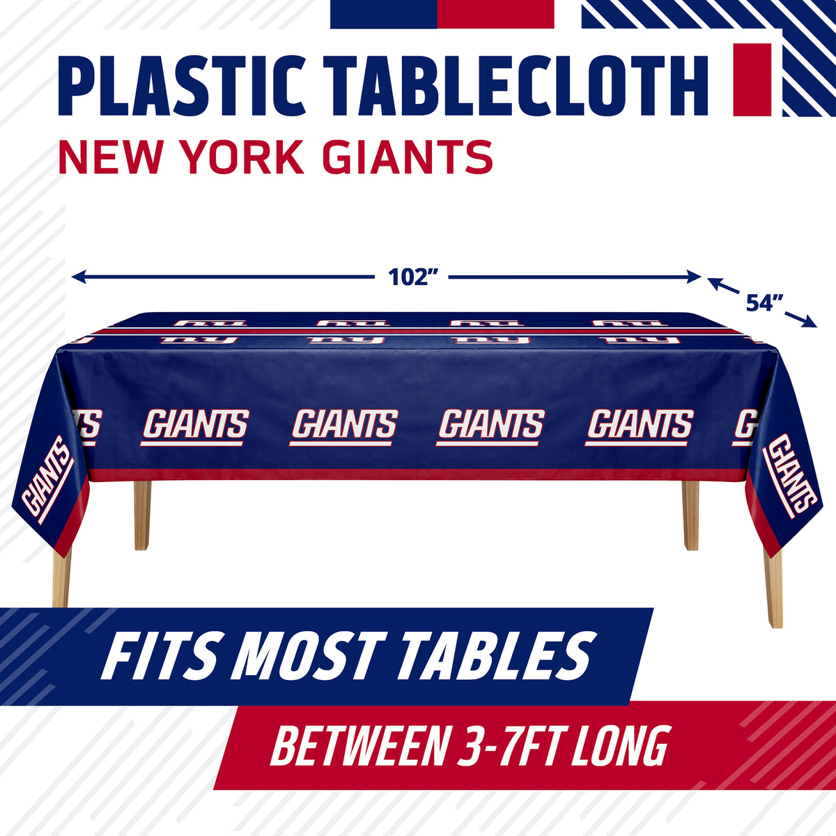 Officially Licensed New York Giants NFL Football Tablecloths 12 ct Bulk