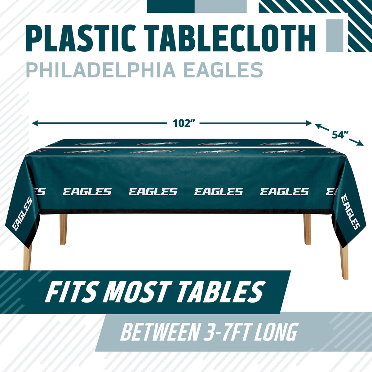 Officially Licensed Philadelphia Eagles NFL Football Tablecloths 12 ct Bulk