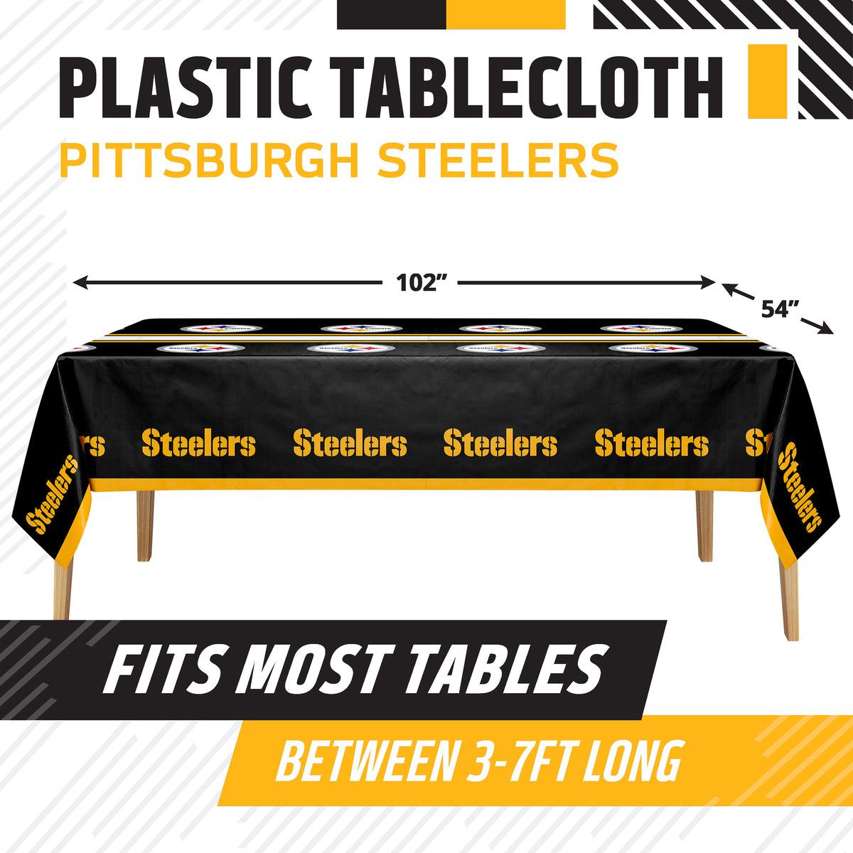 Officially Licensed Pittsburgh Steelers NFL Football Tablecloths 12 ct Bulk