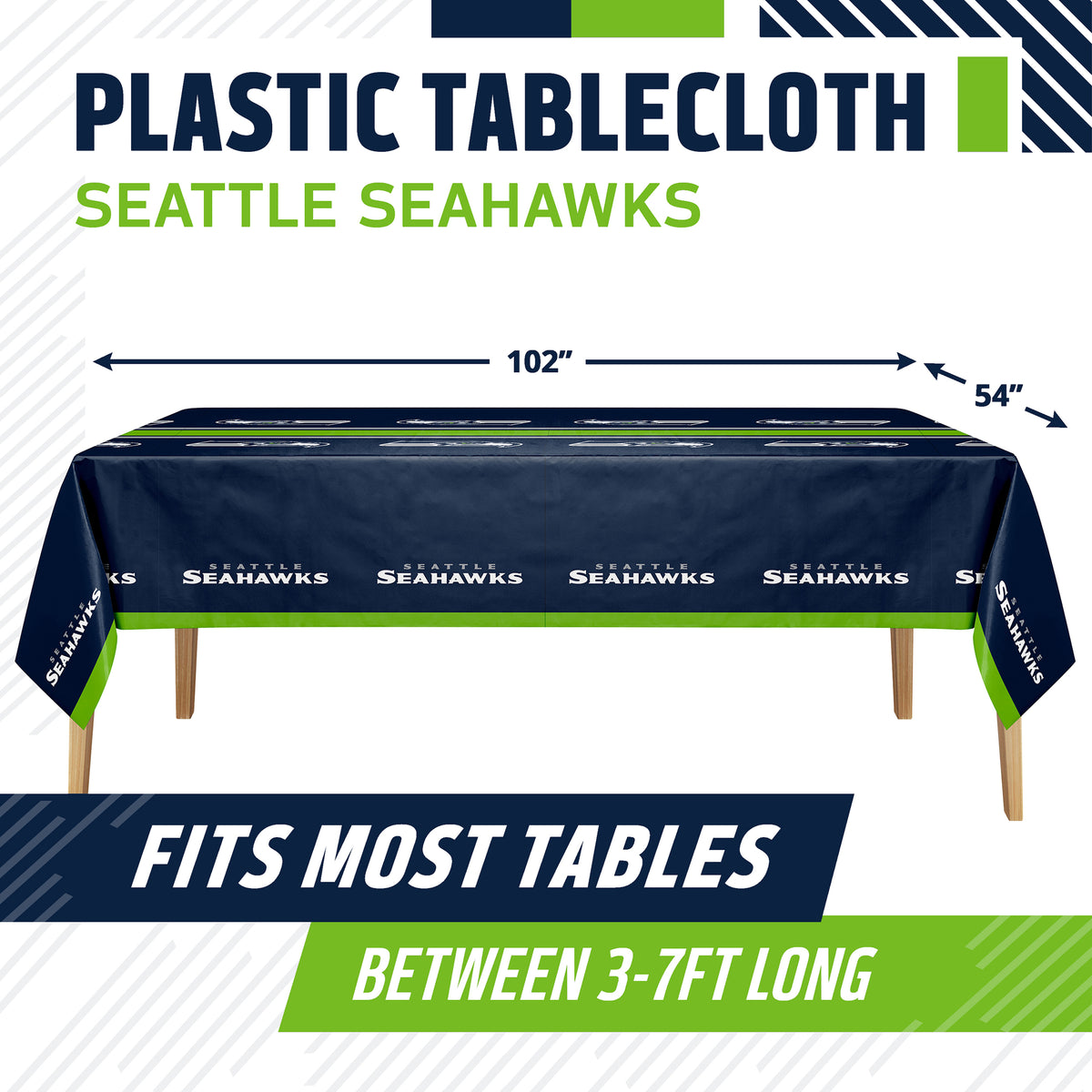 Officially Licensed Seattle Seahawks NFL Football Tablecloths 12 ct Bulk