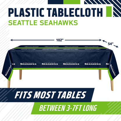 Officially Licensed Seattle Seahawks NFL Football Tablecloths 12 ct Bulk