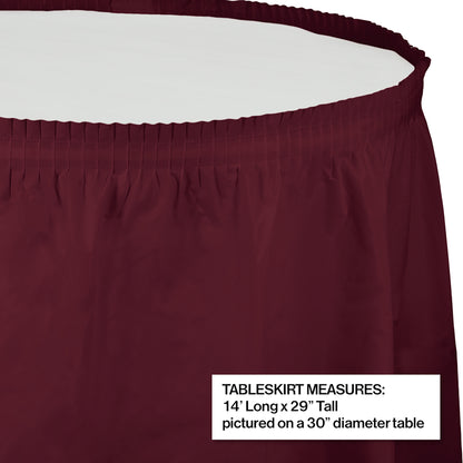 Burgundy Plastic Tableskirt 6 ct