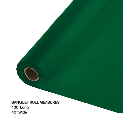 Hunter Green Banquet Table Roll 1 ct