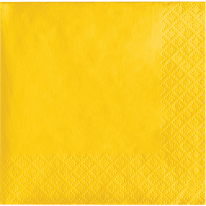 School Bus Yellow 2-Ply Beverage Napkins 600 ct