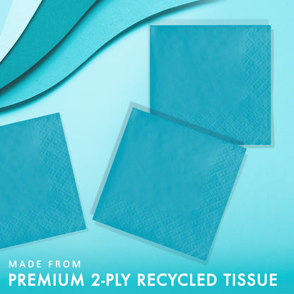 Bermuda Blue 2-Ply Beverage Napkins 600 ct Feature Callout Image