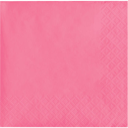 Candy Pink 2-Ply Beverage Napkins 600 ct