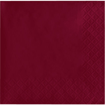 Burgundy 2-Ply Beverage Napkins 600 ct