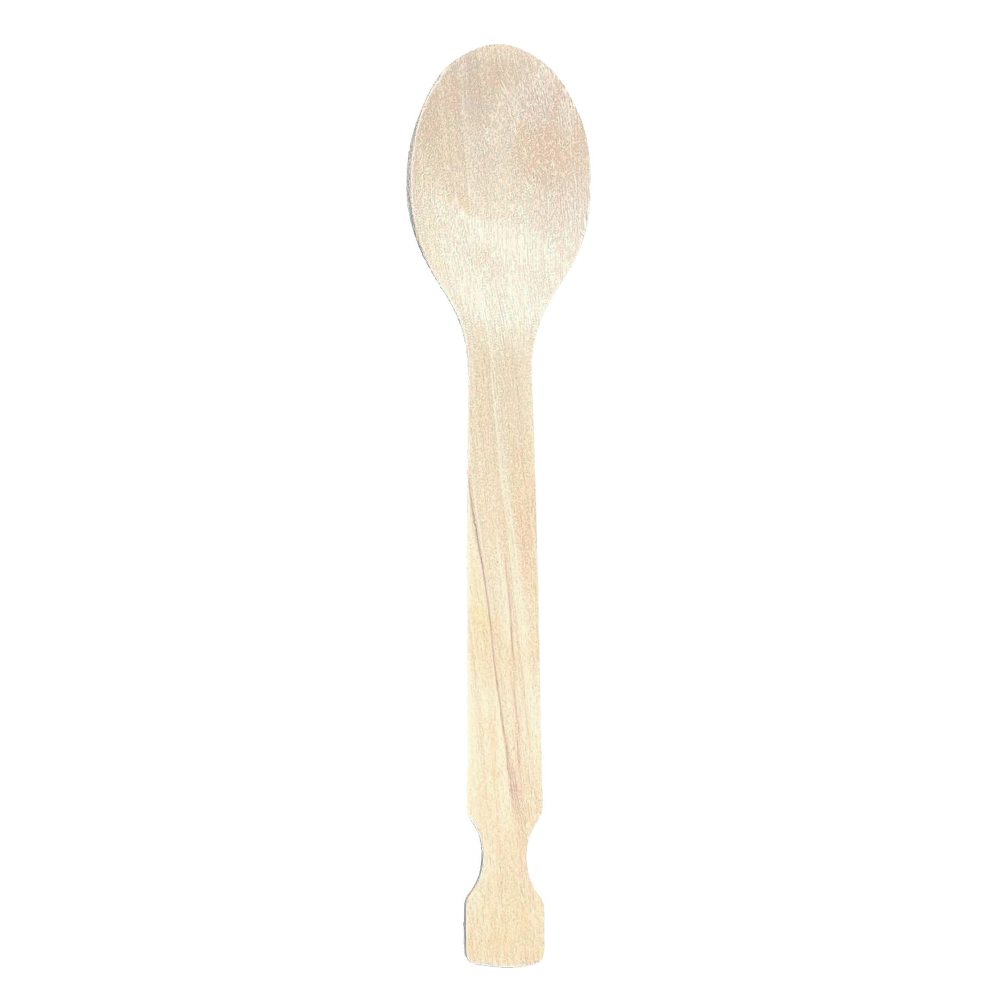 Wooden spoon displayed on a white background