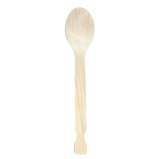 Wooden spoon displayed on a white background