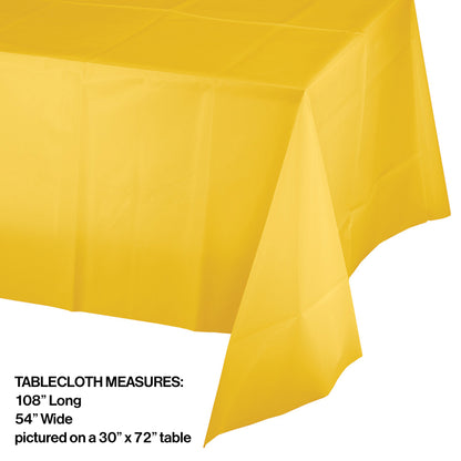 Value Friendly School Bus Yellow Plastic Tablecloth 12 ct
