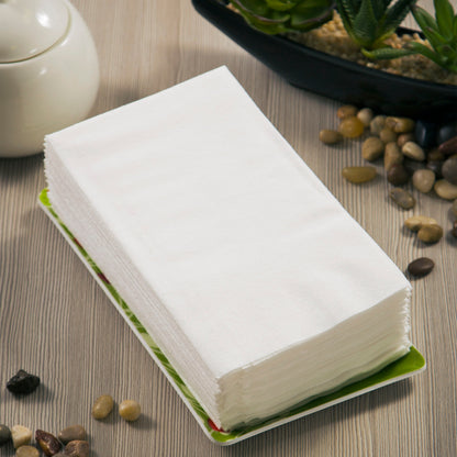 White Better than Linen Guest Towels 288 ct on a table