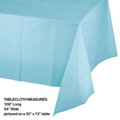 Value Friendly Pastel Blue Plastic Tablecloth 12 ct
