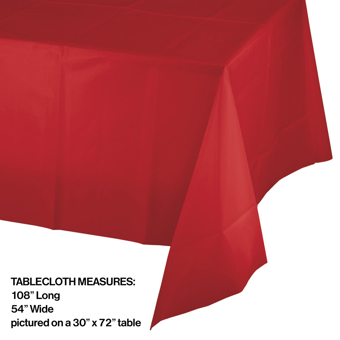 Value Friendly Classic Red Plastic Tablecloth 12 ct