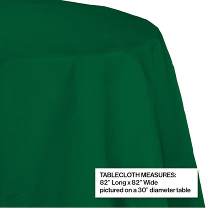 Hunter Green Octy-Round Paper Tablecloths 12 ct