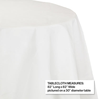 White Octy-Round Paper Tablecloths 12 ct