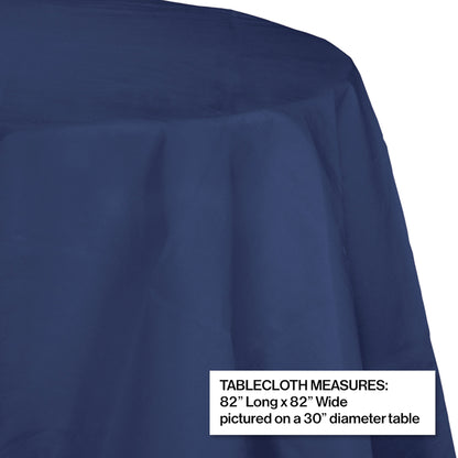 Navy Octy-Round Paper Tablecloths 12 ct