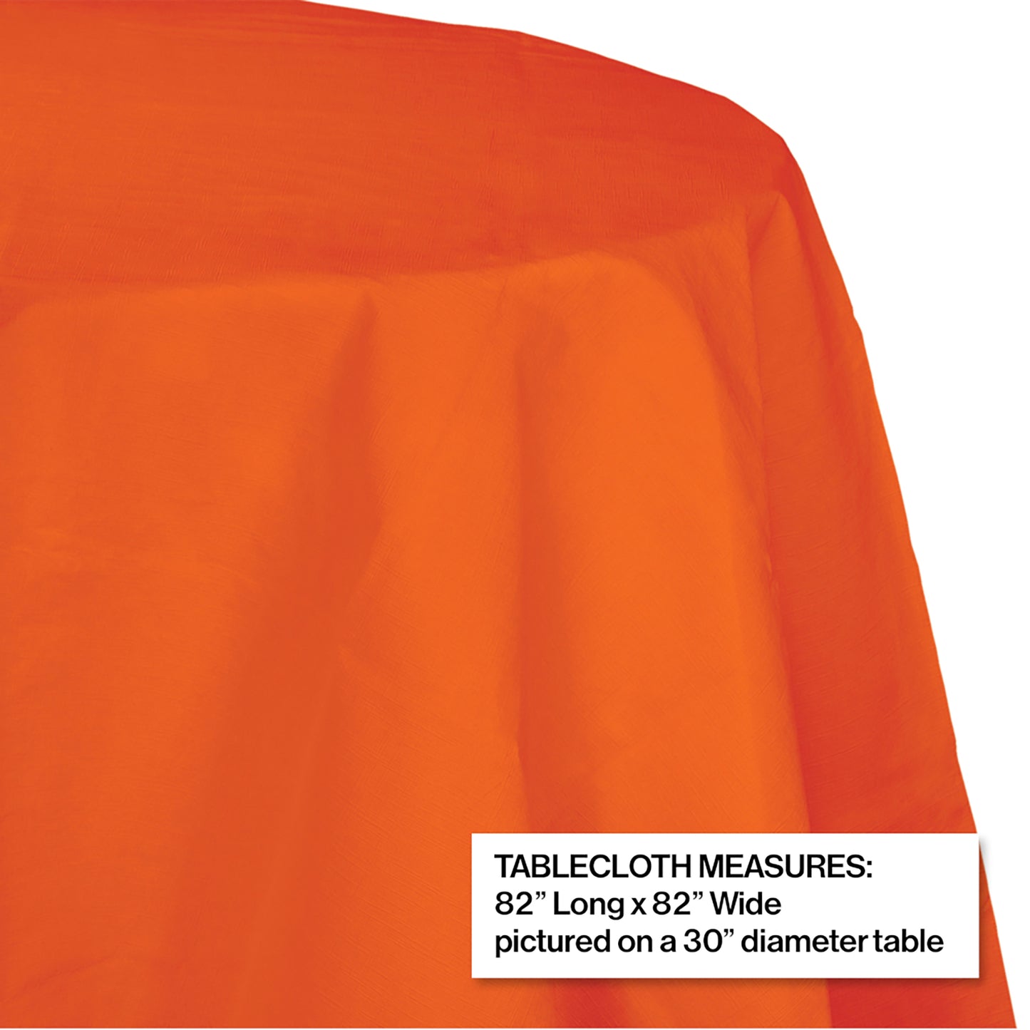 Sunkissed Orange Octy-Round Paper Tablecloths 12 ct