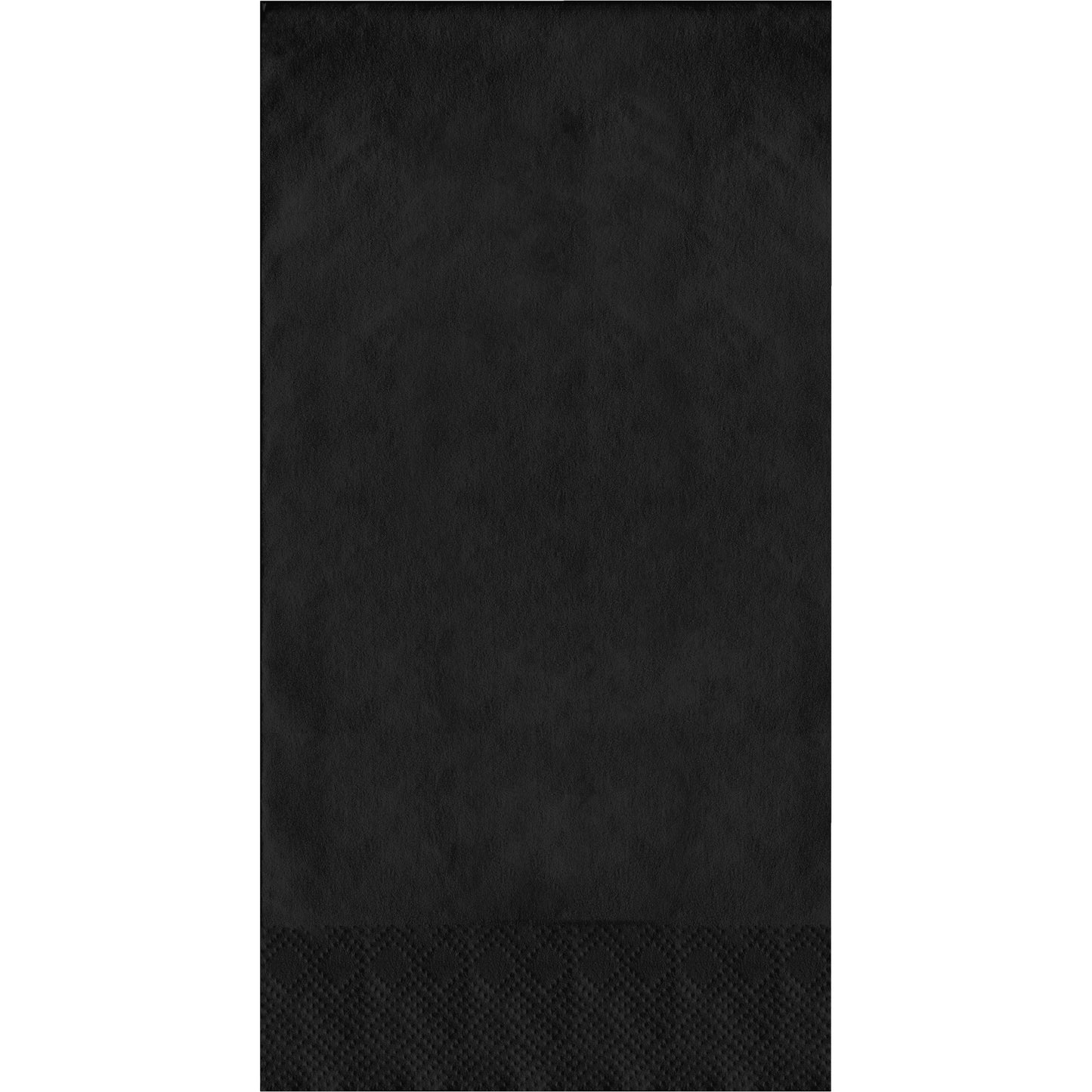 Black pin embossed guest napkin on a white background