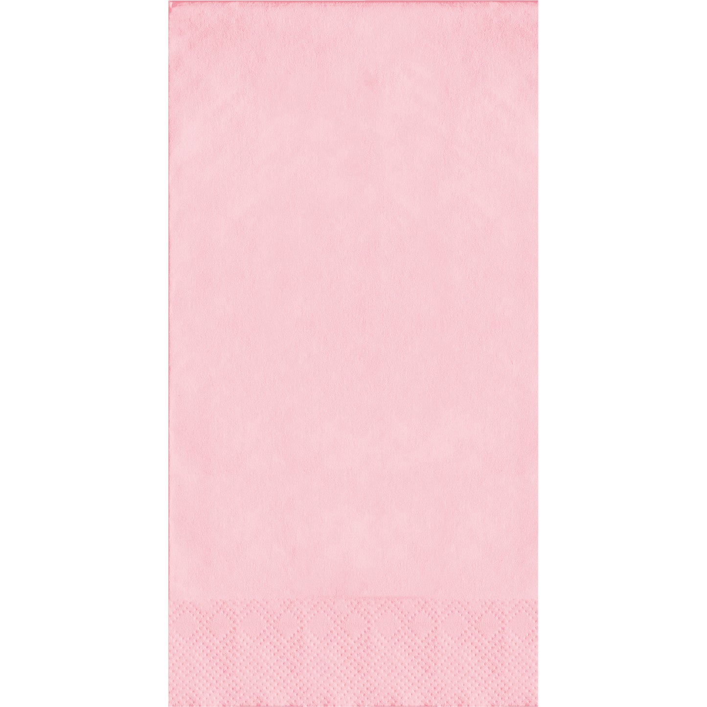 Light pink rectangular dinner napkin with pin emboss detail
