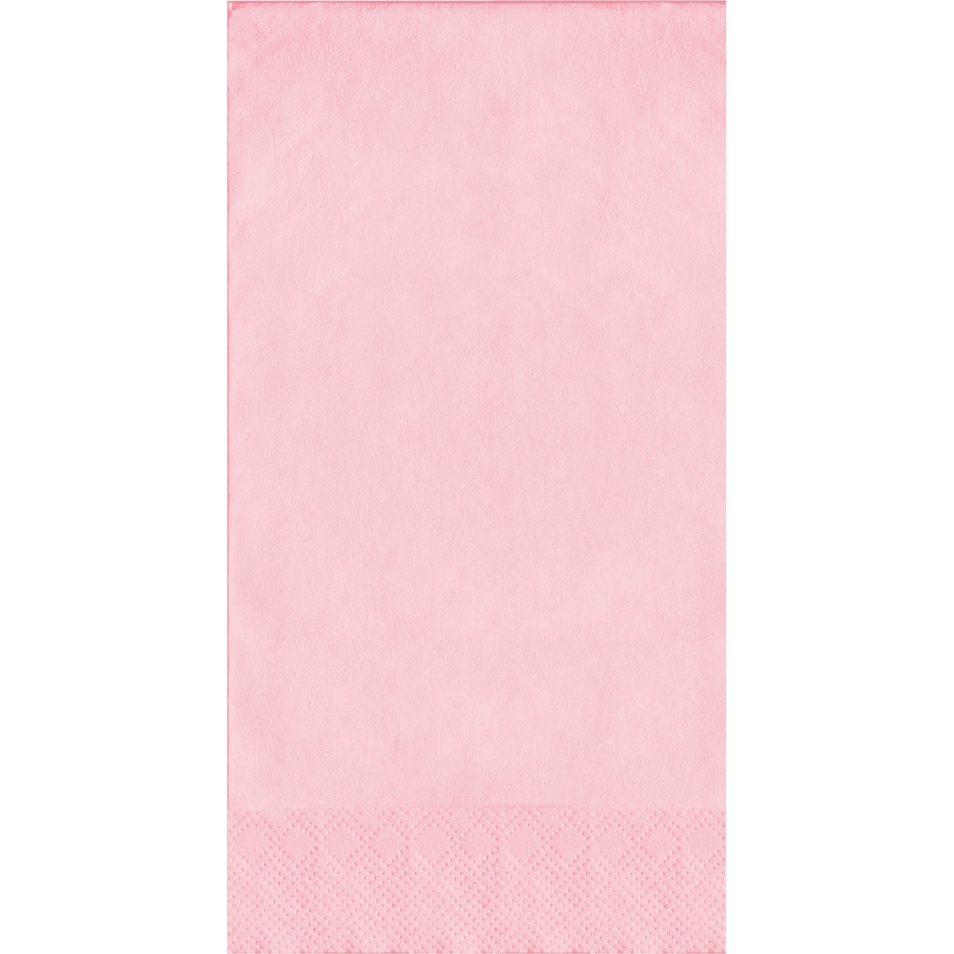 Light pink rectangular dinner napkin with pin emboss detail