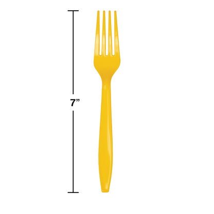 School Bus Yellow Plastic Forks 288 ct