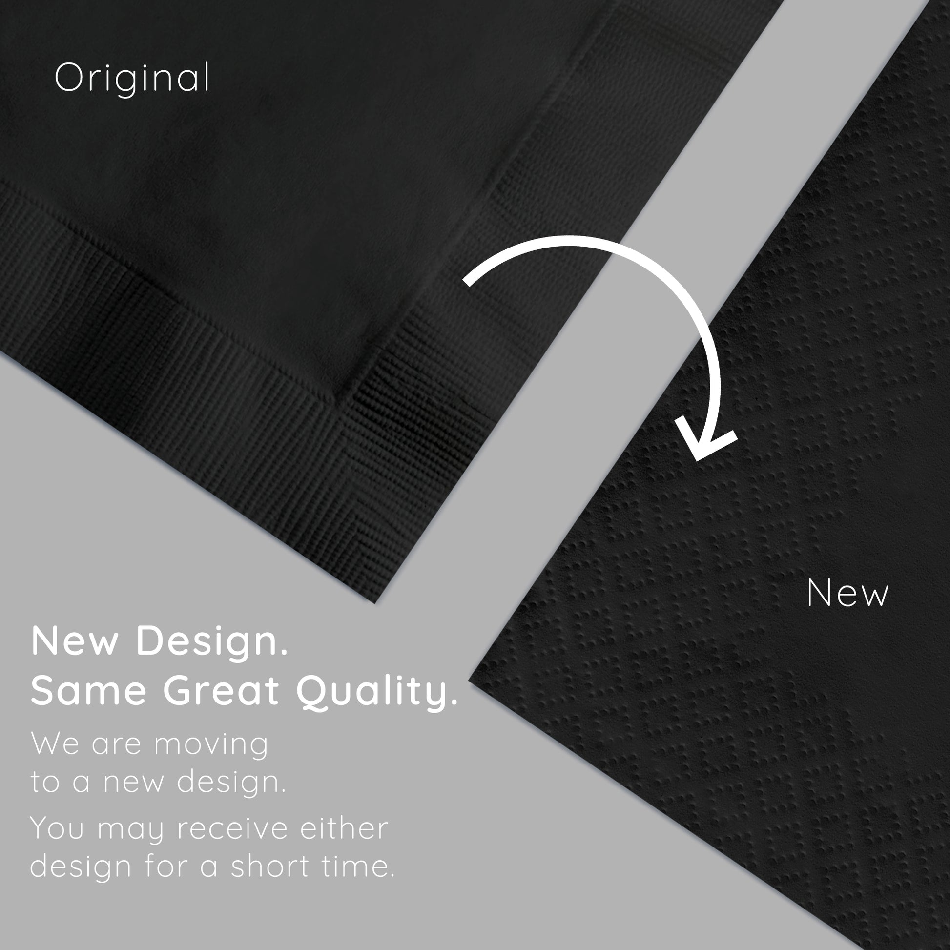 Black Velvet 2-Ply Beverage Napkins 1200 ct Emboss Callout Image