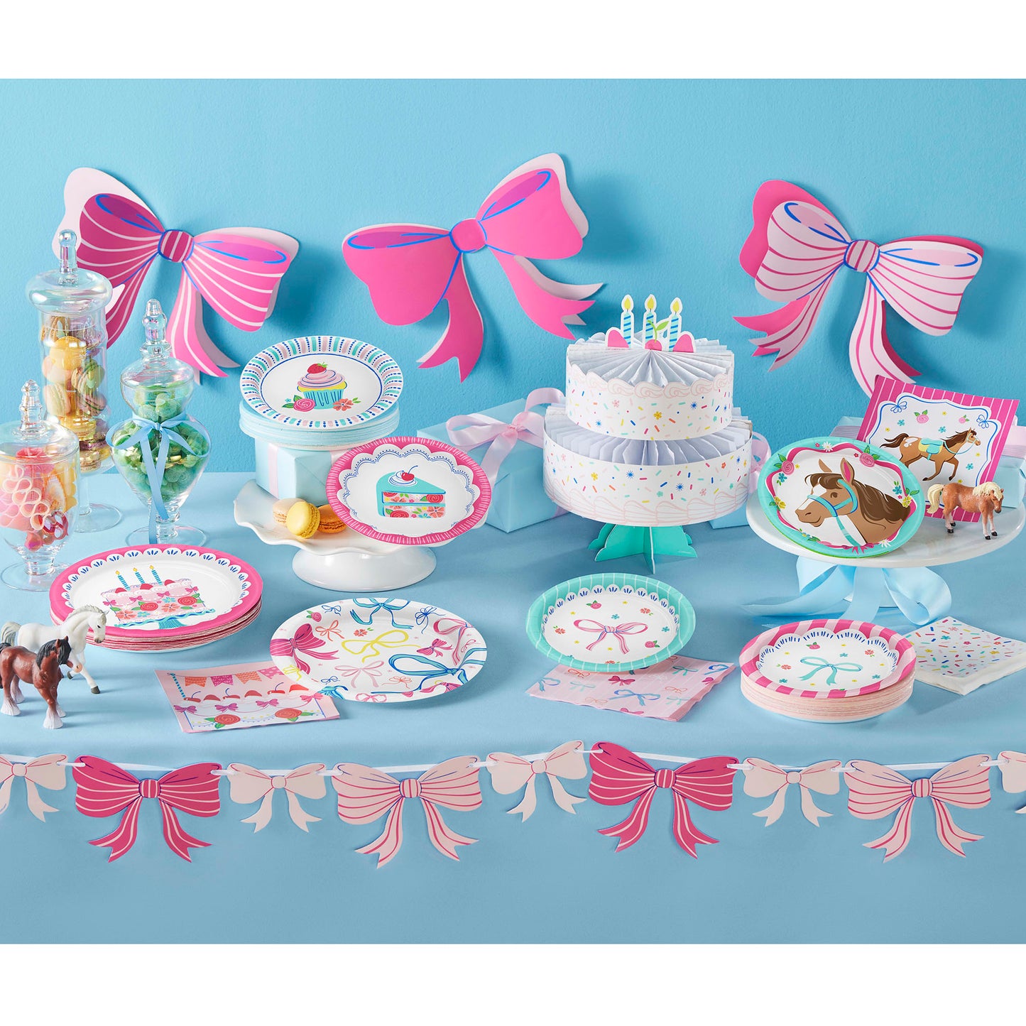 Bow Bash Assorted Dessert Party Paper Plates 96 ct
