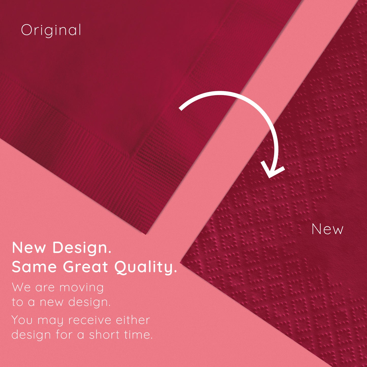 Burgundy Beverage Napkins 3-Ply 500 ct Emboss Callout Image