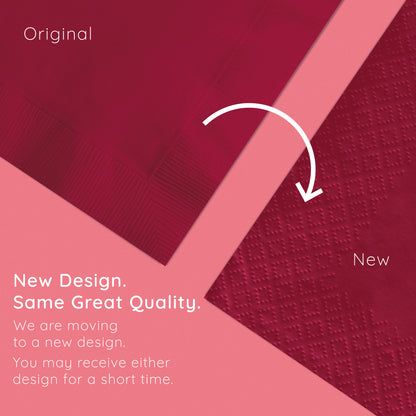 Burgundy Beverage Napkins 3-Ply 500 ct Emboss Callout Image