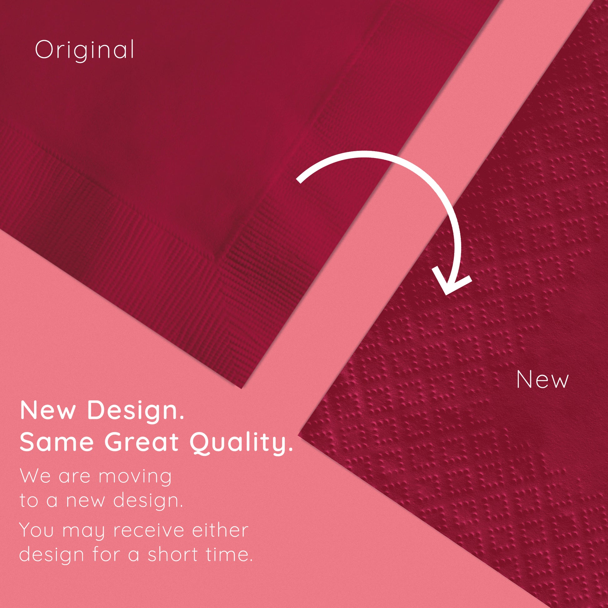 Burgundy 2-Ply Beverage Napkins 1200 ct Emboss Callout Image