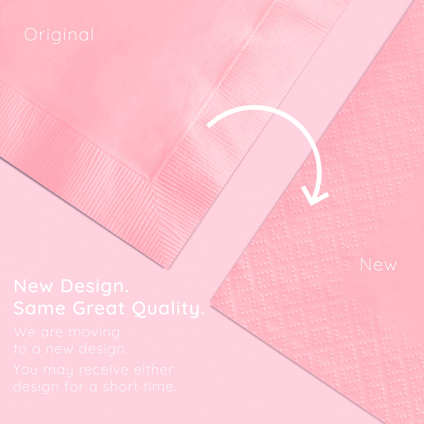 Classic Pink Beverage Napkins 3-Ply 500 ct Emboss Callout Image