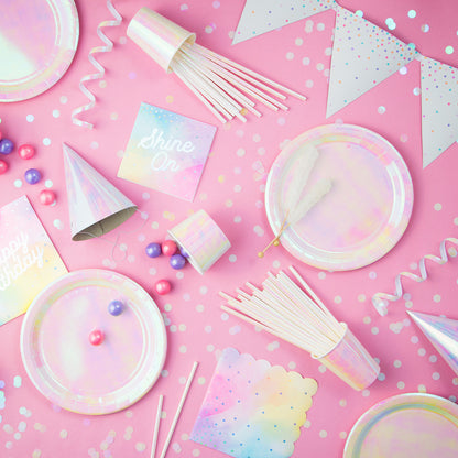 Iridescent Party Dinner Plates 96 ct