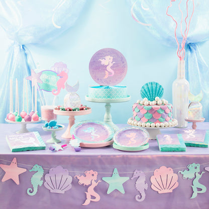 Iridescent Mermaid Party Banners 6 ct