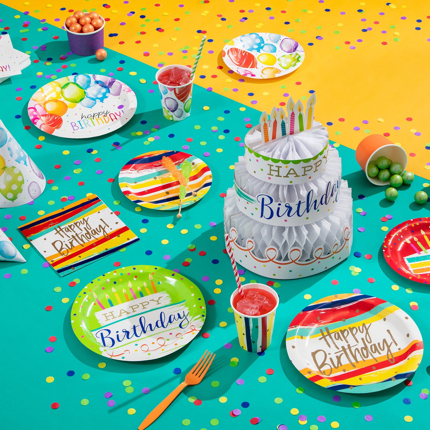 Happy Birthday Stripes Luncheon Napkins 192 ct