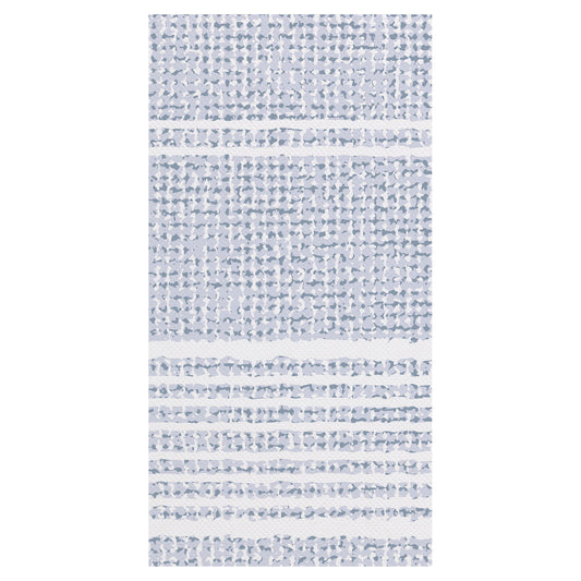 Textured blue and white dinner napkins on a white background