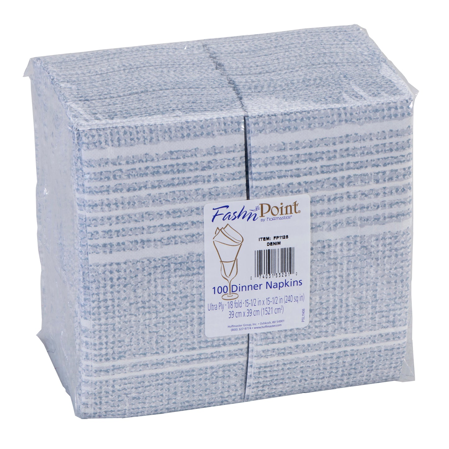 Pack of FashnPoint by Hoffmaster dinner napkins on a white background