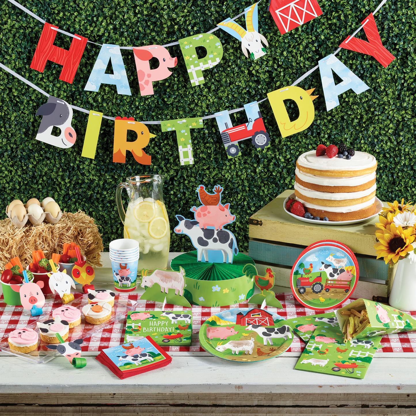 Farm Animals Happy Birthday Banners 6 ct
