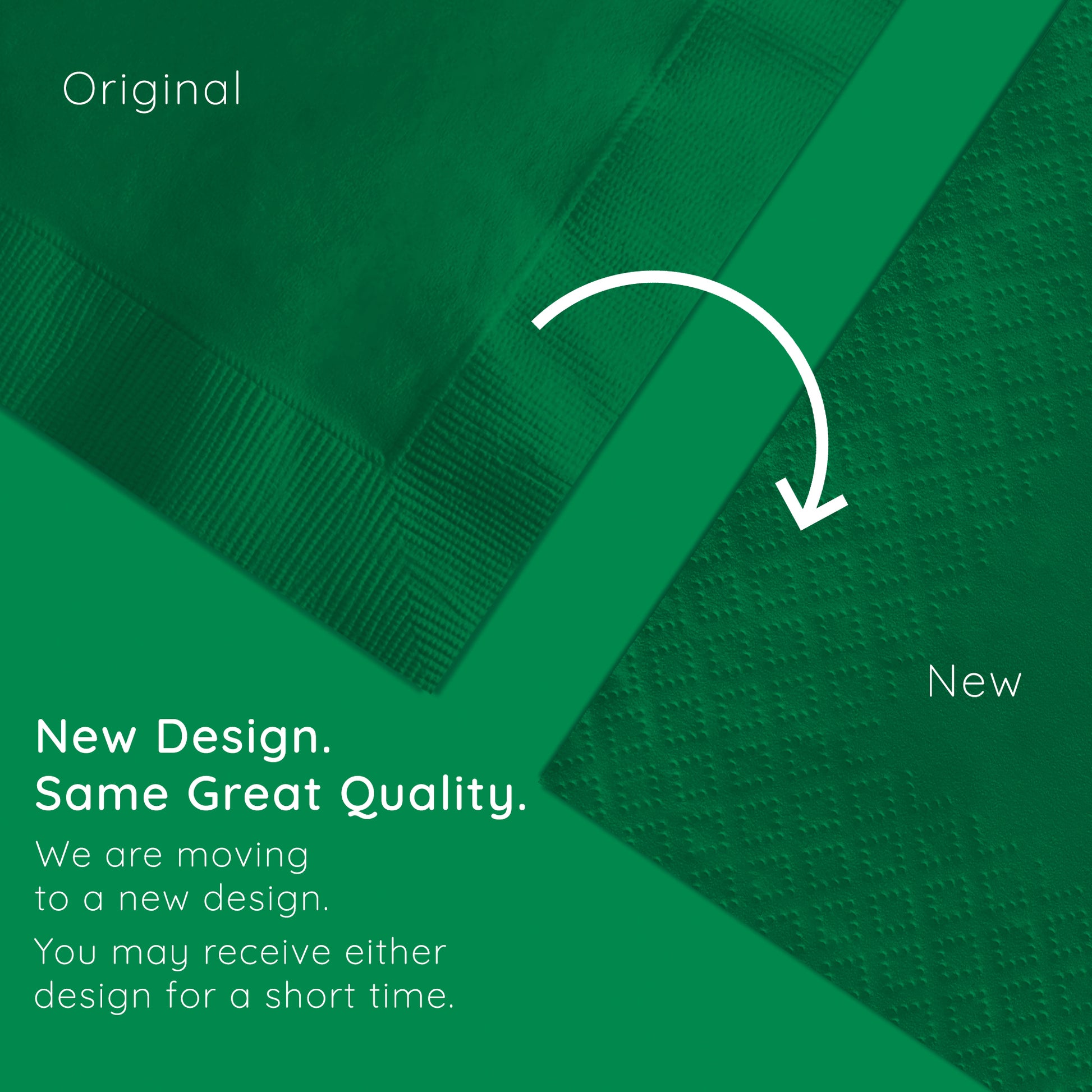 Hunter Green Beverage Napkins 3-Ply 500 ct Emboss Callout Image